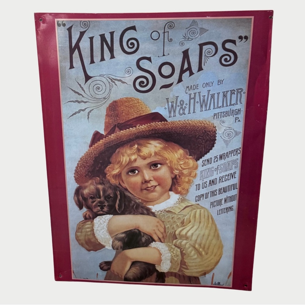 Metal Sign King of Soaps Vintage